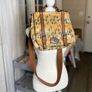 Fossil Printed Crossbody with Leather Trim